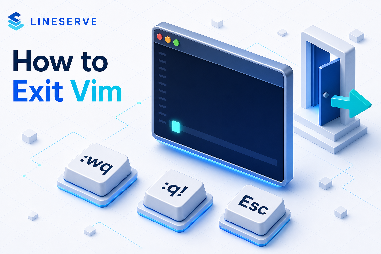 How to Exit Vim illustration by Lineserve